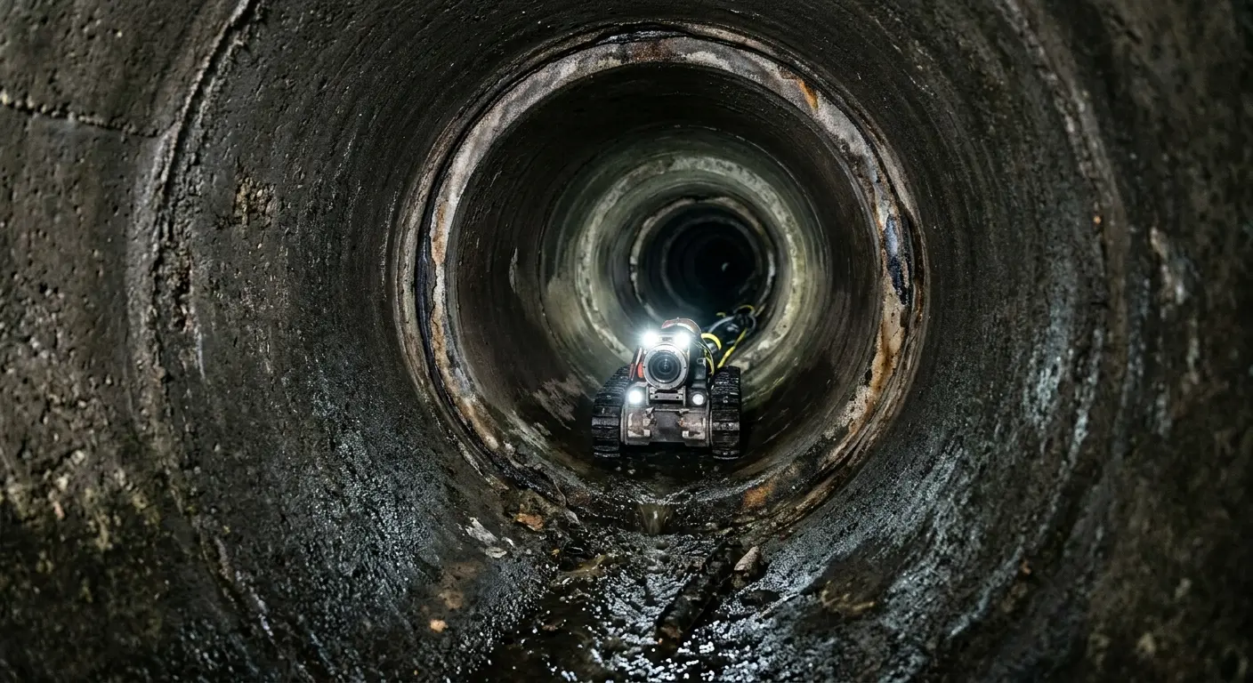 Robotic sewer camera inspecting pipe interior for Drain Snake Service in Canal Fulton